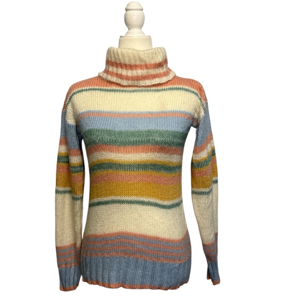 Vintage 70s/80s Striped Turtleneck Sweater